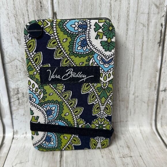 Vera Bradley Retired Rhythm and Blues Pattern Credit Card Holder Blue Green - Picture 2 of 4
